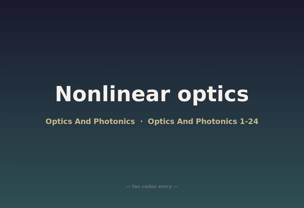 Nonlinear optics